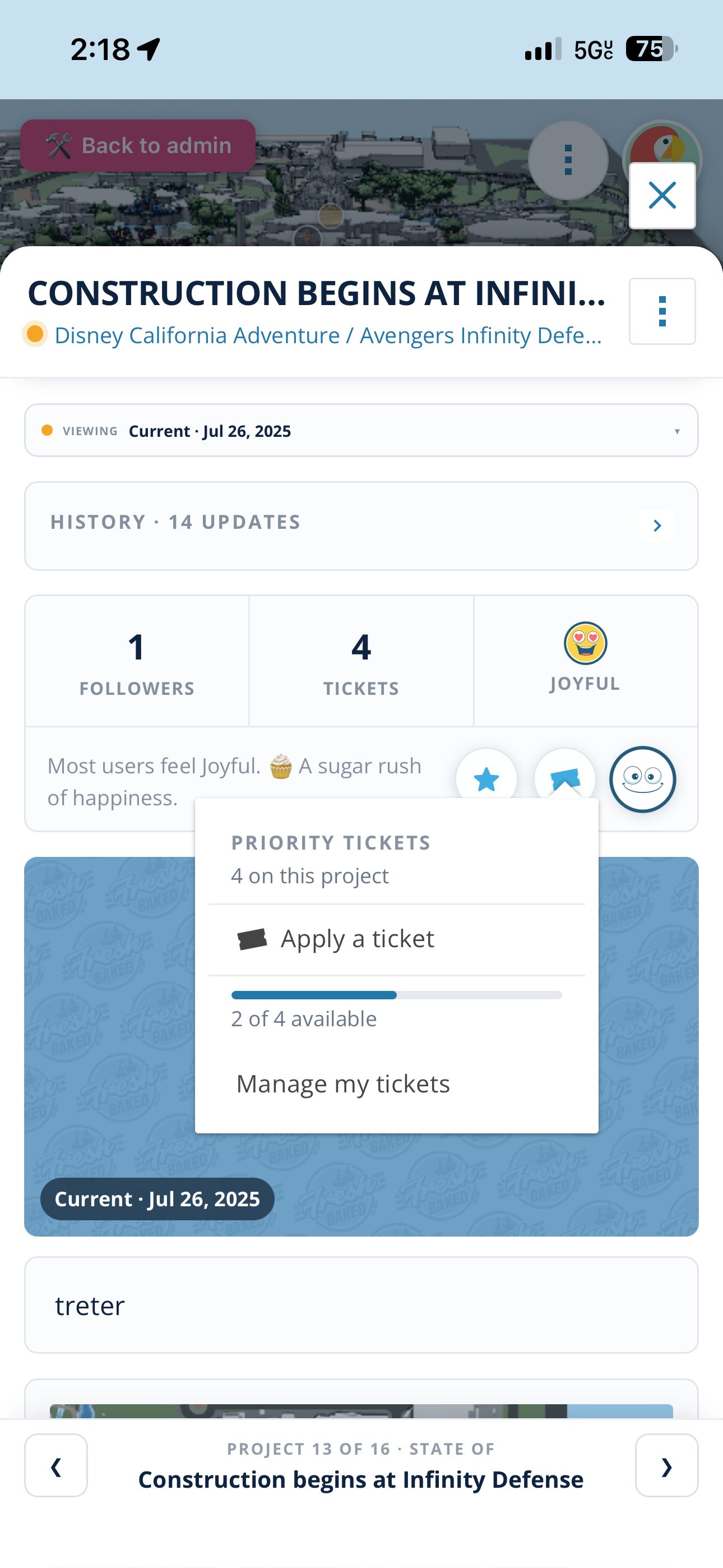 Priority tickets on a project